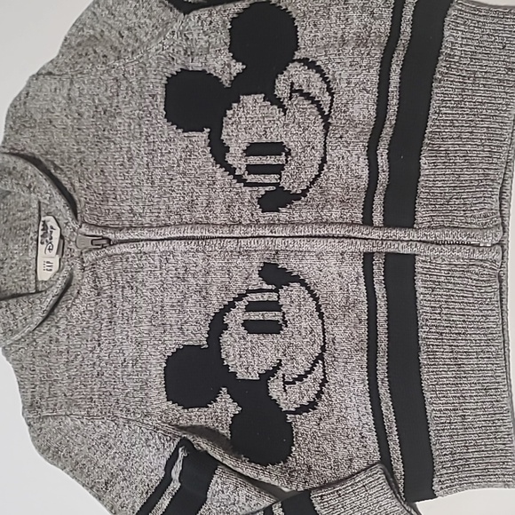 Baby Gap Disney Mickey Mouse Zip-Up Cardigan/Sweater Size 3 Year - Picture 4 of 11